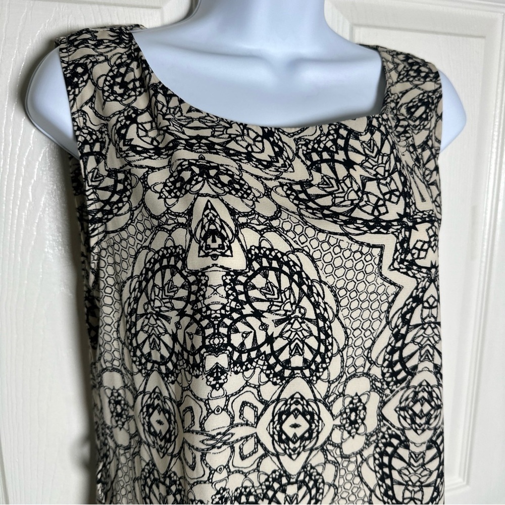 Veronica M Women's XS Sleeveless Dress Black Tan Paisley Print Sundress XSmall - Picture 6 of 11
